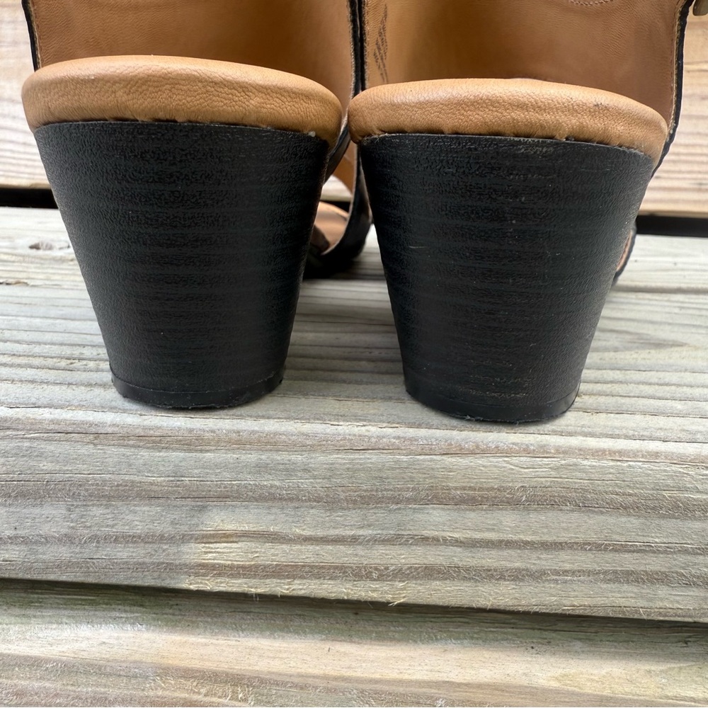 Boc Born Leather Sandals Black Double Strap Block Heel Buckle Open Toe Size 10 - Picture 7 of 15
